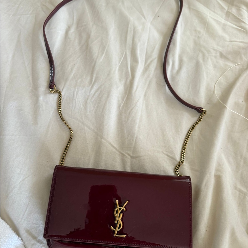 Yves Saint Laurent Brown Crossbody Bag with Iconic Logo